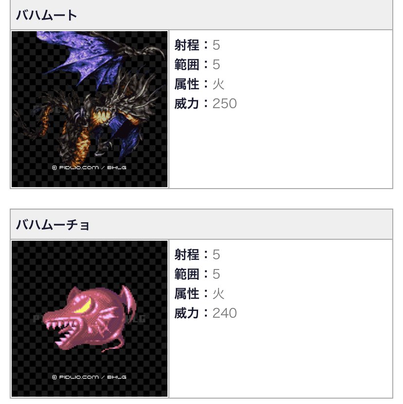 なんとなくバハムートラグーンの画像サイト見たけど、うにうに召喚魔法