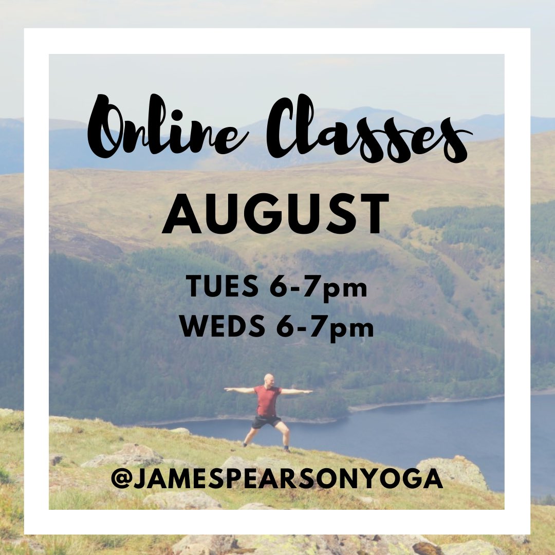 JamesPYoga's tweet photo. Online classes continue in August on Tues and Weds evenings. 

You can book week by week or for the month and just pay as you go.

To book please email jamespearsonyoga@gmail.com 

#yoga #yogaonline #yogaclass #yogaforbeginners #yogateacher #yogaliverpool #yogapractice https://t.co/k0Pi2OnwSj