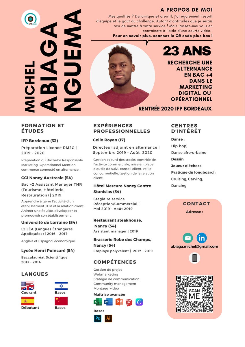 Je recherche toujours activement une alternance dès la rentrée pour préparer un M1 Management de projets innovants, idéalement en tant que chargé de communication/marketing 
Je suis polyvalent, curieux et m’adapte vite 

RT appréciés svp