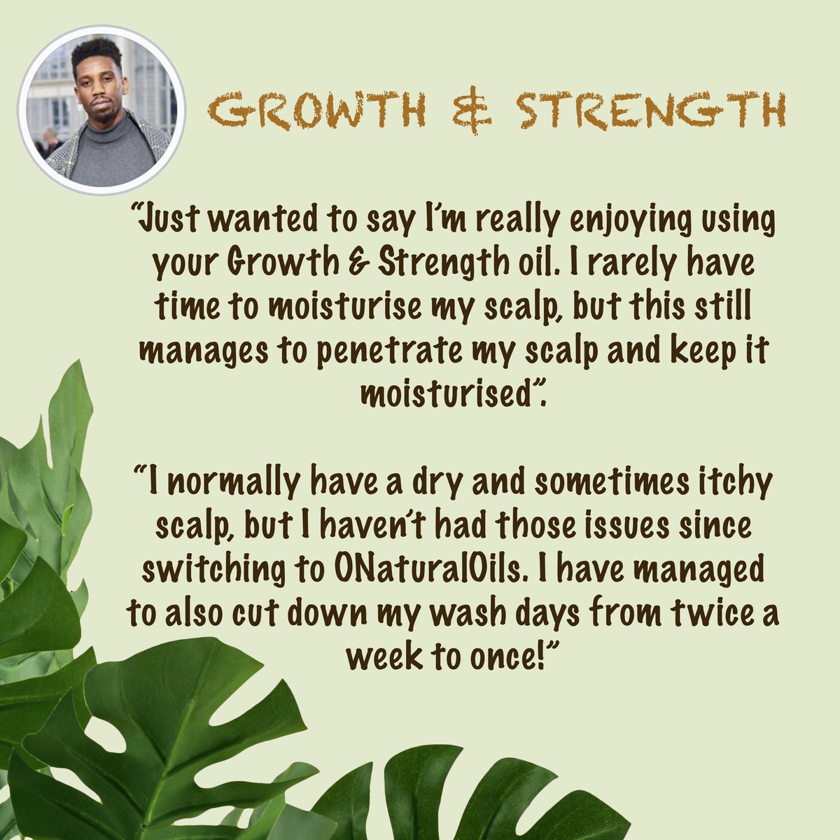 Growth & Strength product review from @MrJsmash 
We love to see positive feedback! ❤️
#onaturaloils #hairoils #castoroil #arganoil #naturalhairgrowth #afrohairtips #hairgrowthoil #itchyscalp #dryscalp #hairproductreview #naturalhairproducts #coilyhair #curlyhair