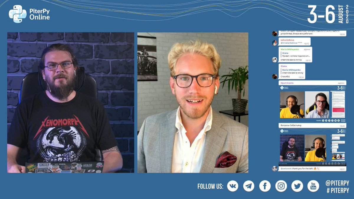 ahultner's tweet image. Today I'm streaming 🎥🎙💻 from Sweden 🇸🇪 to Russia 🇷🇺
Thanks for having me as a speaker at this year's editon of @PiterPy conference! 🐍
#Python #PiterPy #PyCon #PiterPy2020