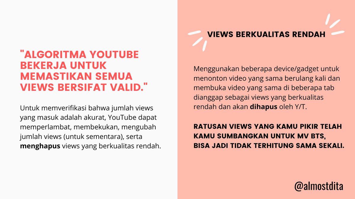 [VIEWS BERKUALITAS RENDAH]Masih kesel sama Y/T karena views MV STAY GOLD naiknya kayak siput? Atau karena jutaan views MV ON yang tiba-tiba hilang di depan mata kita? Nah, inilah yang terjadi.