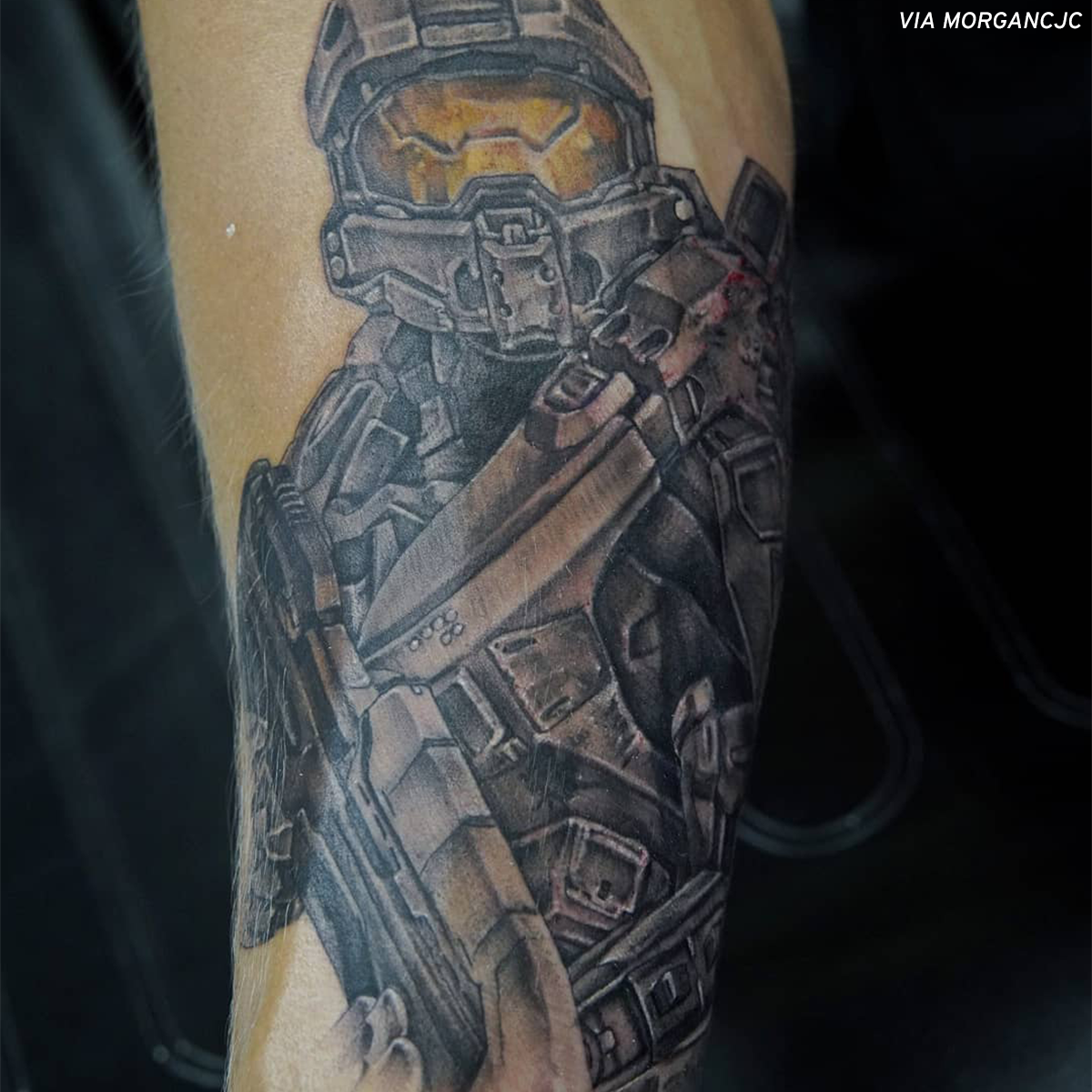 1 Gamer  Anime Tatts on Instagram Master Chief tattoo done by  victorzetall To submit your work use the tag gamerink And dont forget to  share our page too tattoo