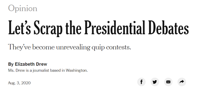 New York Times op-ed: “Let’s Scrap the Presidential Debates” 1/