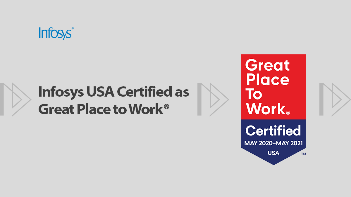 InfosysAmericas's tweet photo. We're proud to announce that Infosys USA has been certified as a Great Place to Work®, recognizing Infosys' commitment to developing a high-trust company culture through excellent employment practices. https://t.co/zmrqQPUEof @GPTW_US #InfyNews https://t.co/UOQ4cCyBuj