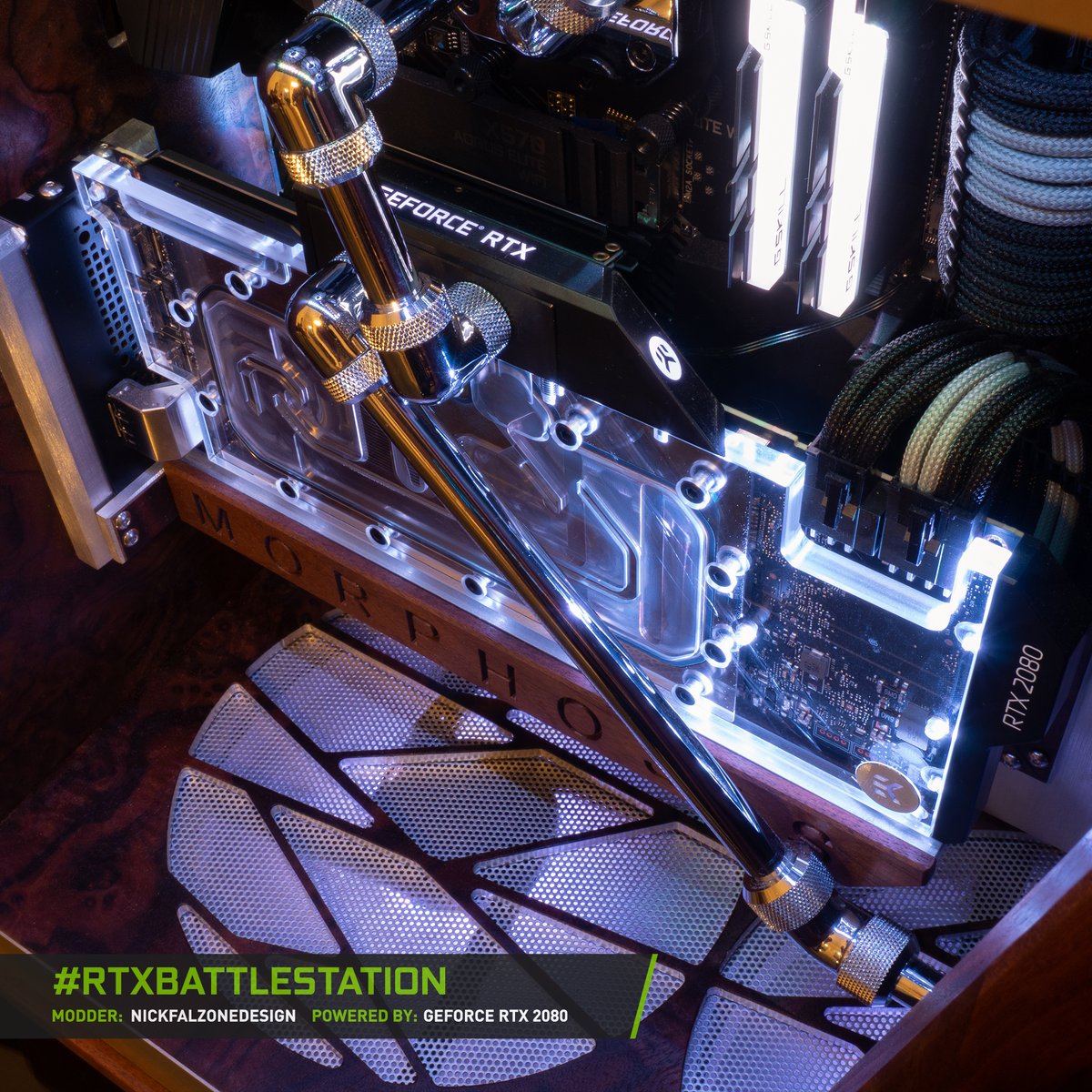 NVIDIAGeForce's tweet photo. Meet MORPHOSIS 🪵🌿

This #RTXBattlestation from /u/NickFalzoneDesign was inspired by the organic architecture of Zaha Hadid Architects. https://t.co/pNWDvAAWao