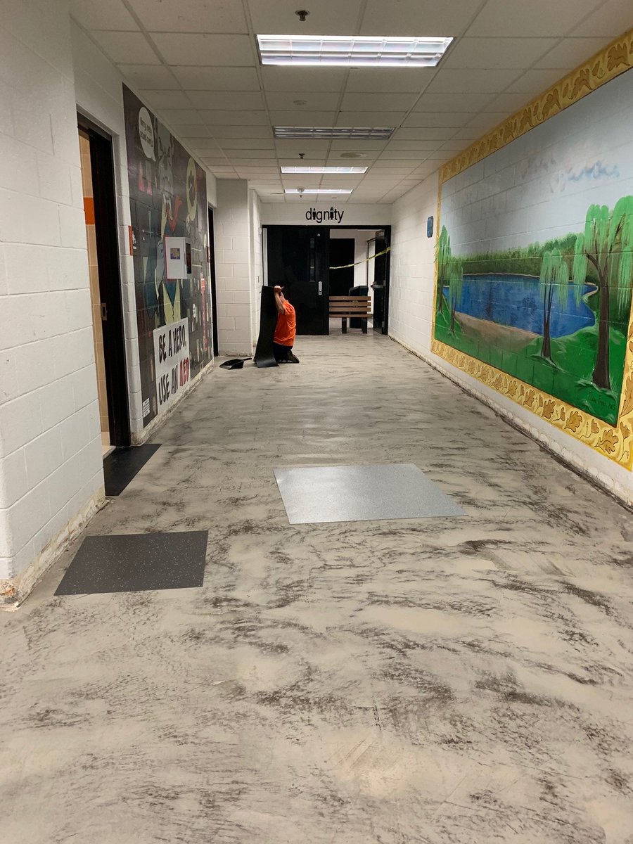 T2Designs's tweet image. Check out some #behindthescenes progress shots of Brighton Area Schools as we evaluate flooring mock ups 🧡

#t2designs #commercialinteriordesign