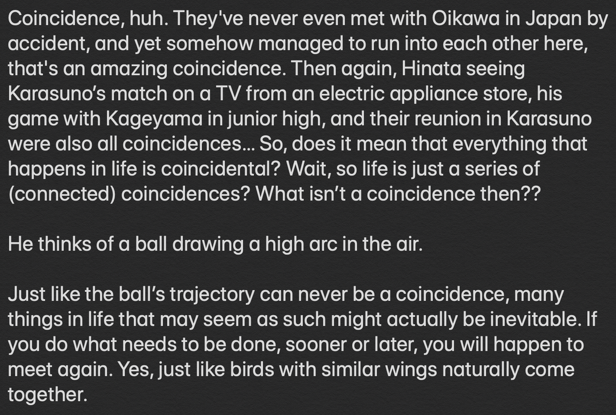 i feel like this is a beautiful callback to haikyuu as a whole, especially now that the manga is over Q_Q connections are so important in life, and i& #39;m so happy they& #39;re given so much detailed, diverse, dedicated attention in my favorite manga, it& #39;s giving me Feelings....
