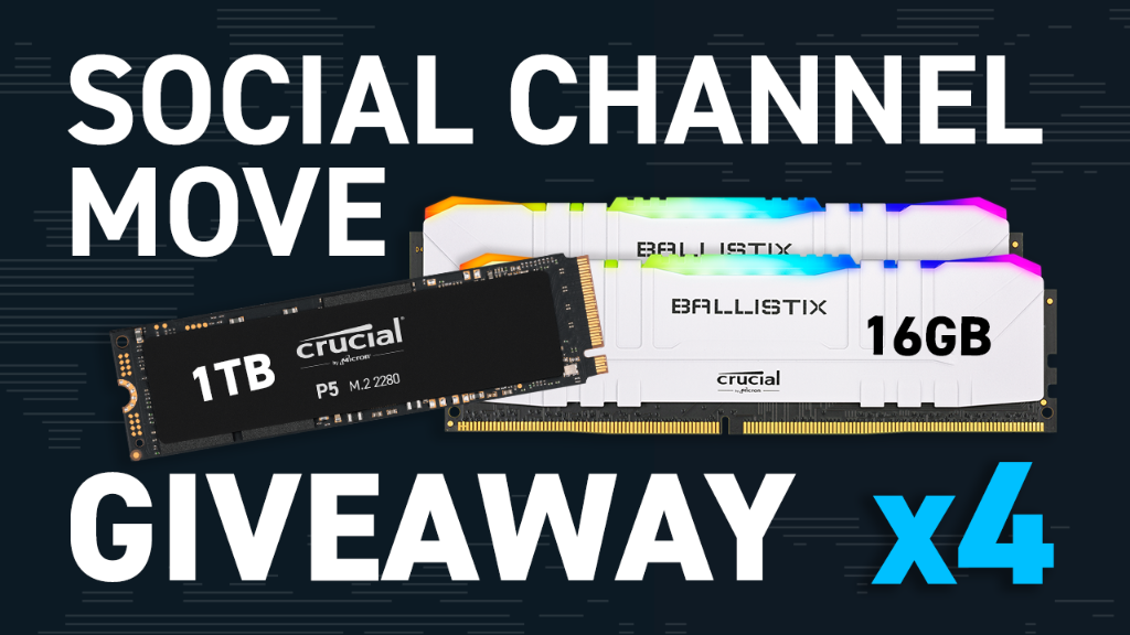 We’re merging our Crucial and Crucial Ballistix social channels.  This means we can keep our gaming focus while adding Crucial SSDs into the mix!  To show how committed we are, we're going to give away four upgrades to four lucky gamers.

crucial.gg/MoveGiveaway

#contest #win