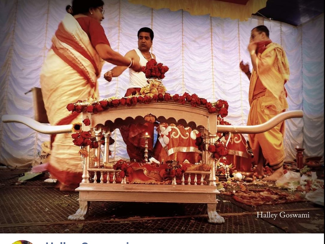 ShrI rAmaH of Bandyopadhyaya family. rAma navamI tala, Bally, Howrah. The vigraha said to be over 500 years old. The crown of the vigraha has resemblance with Pala era designs.Picture credit - Halley Goswami.