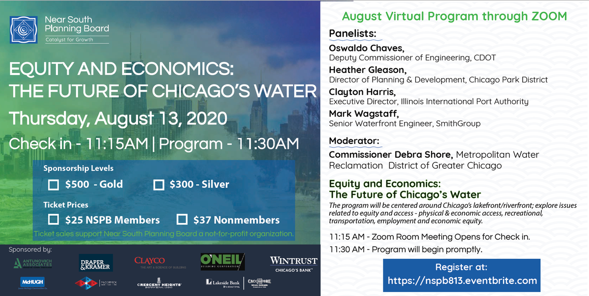 Illinois_IPD's tweet photo. Executive Director Clayton Harris III is a featured panelist for the North South Planning Board's Virtual Program - Equity and Economics: The Future of Chicago's Water.

Registration is now open:  https://t.co/h0iuR38nQa https://t.co/PY63LmZ40e