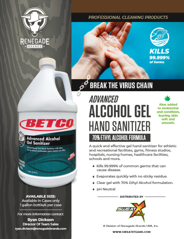 renegadebrands's tweet image. Get your Hand Sanitizer today!  We are stocked and ready to ship  @sweatxteams has all your disinfecting needs to keep your facility safe. #BreakingtheChain #handsanitizer #Disinfecting #StaySafeStayHealthy