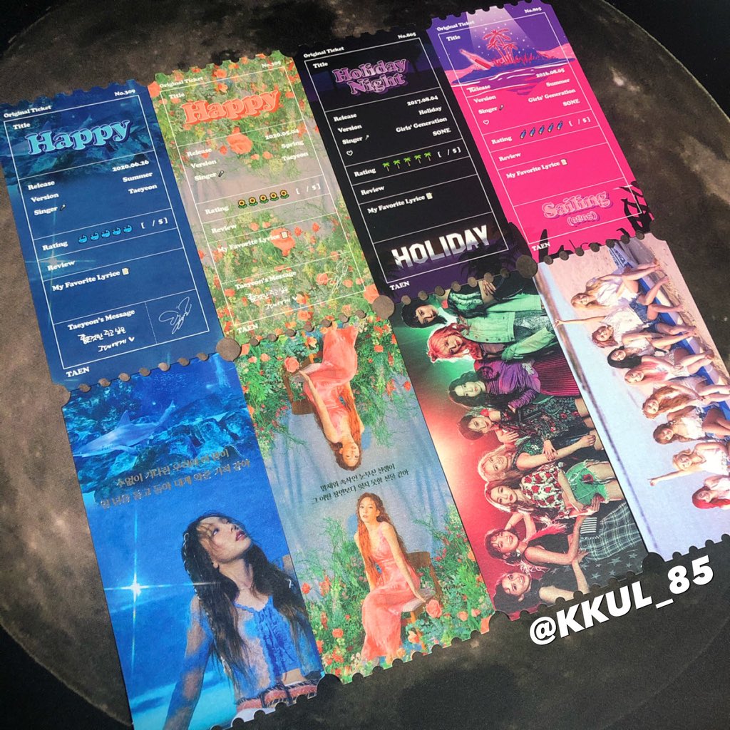 KKUL_85's tweet image. 𝗚𝗶𝗿𝗹𝘀' 𝗚𝗲𝗻𝗲𝗿𝗮𝘁𝗶𝗼𝗻 𝟭𝟯𝘁𝗵 𝗮𝗻𝗻𝗶𝘃𝗲𝗿𝘀𝗮𝗿𝘆🌹

13주년 기념 소원들을 위한 소소한 나눔! 최근 제작한 태연이랑 소녀시대 오리지널 티켓이구요, 소량이라 총 5분 추첨해서 원하는 버전 2종 우편으로 보내드립니다!💌

#RT + 원하는 버전 2종! 멘션 남겨주세요☺️ 이번 주 추첨!