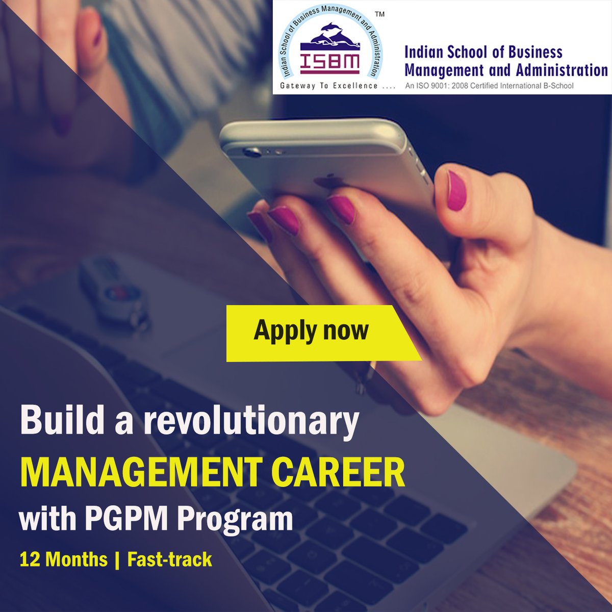 isbma's tweet photo. Build a revolutionary management Career with PGPM Program @isbm
#KaronaPadhai #onlineisthenewoffline #stayhome #staysafe #virtualstudy #online_learning #smart_learning #studyspot #lockdown #learn #Career_growth #ISBM
For more https://t.co/HLI5exZd4R https://t.co/UouAD97wmr
