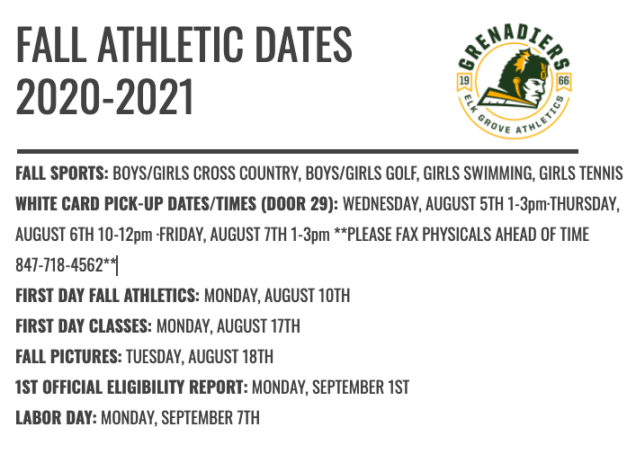 GrenAthletics's tweet photo. 🚨Attention🚨 @EGGolf_Girls @EGGolf_Boys @GrensTennis @EGHSSwimTeam @Grenation_XC @grenadierxc Check out important Fall Athletic Dates Below! #WeAreEG 🏃‍♀️🏃‍♂️🎾⛳️🏊 https://t.co/zAITTTGead