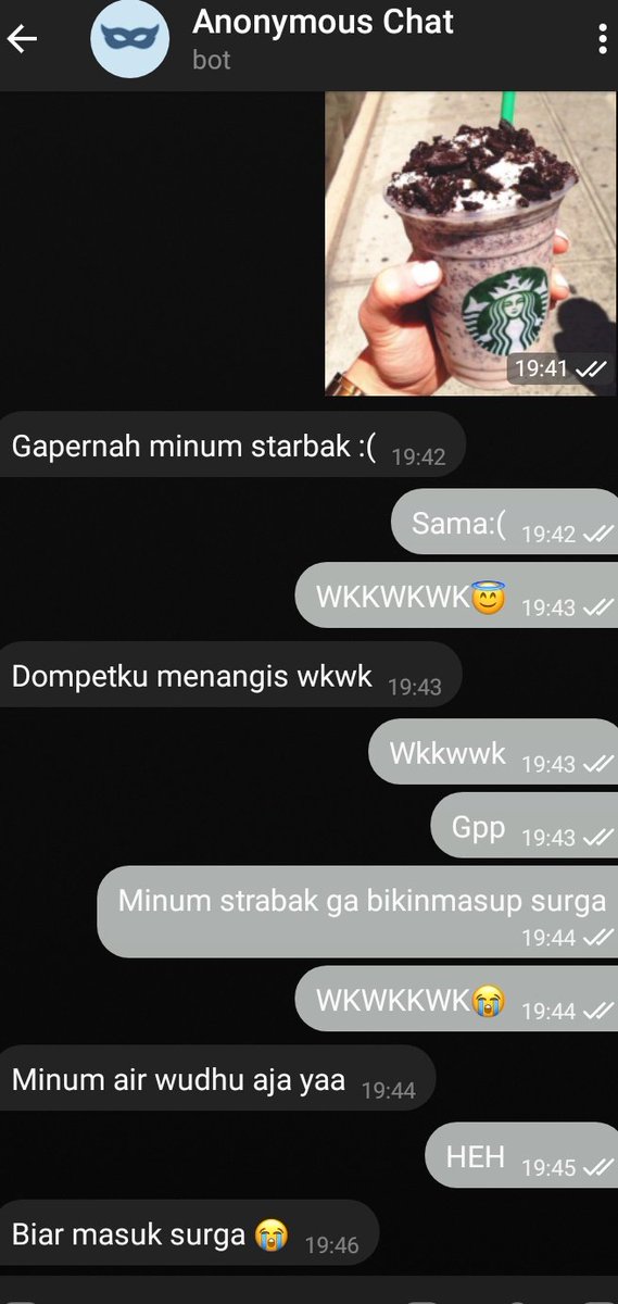 anonymouschat2's tweet image. Solat biar masuk surga ❌
Minum air wudu biar masuk surga ✔️