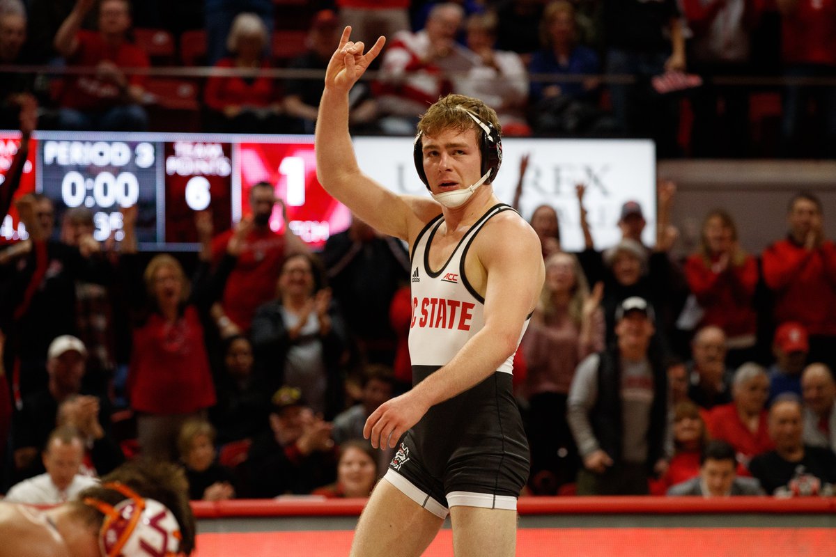 PackWrestle's tweet photo. Tune into @accnetwork today at 3:00 PM, as they replay our exciting home win over Virginia Tech from this past season! https://t.co/3qoLA72j06