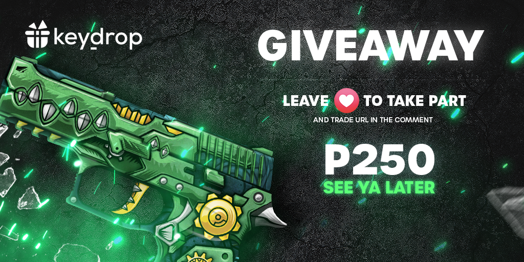 🔥 Giveaway on P250 | See Ya Later!🎁

👊Just leave ❤️ under the post!
🌟 Follow us!
🏆 Retweet!

⏰ Results on Wednesday (05.08.2020) at 3:00 pm!
#keydrop #keydropcom #keydroppl #csgo #csgoskins #csgoskin #csgogiveaway #giveaway #csgocases #csgocase #csgocommunity #csgoesport