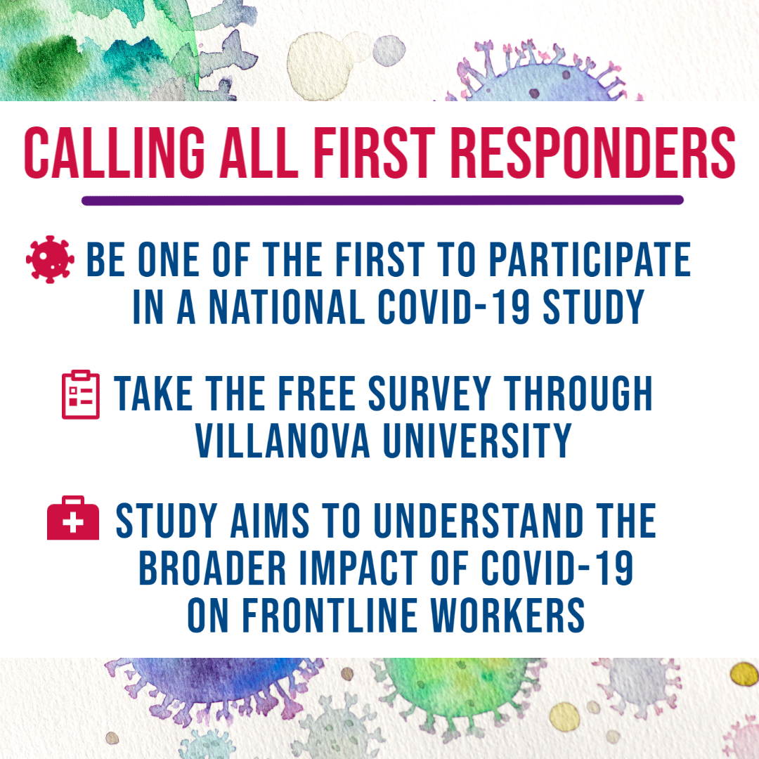 provident__ins's tweet photo. 🚨 Calling all First Responders! You’re invited to participate in one of the first national #COVID19 studies of frontline workers. Take this free survey offered through Villanova University and learn more here: https://t.co/JaQpoidhO4. https://t.co/CChfI4FU73