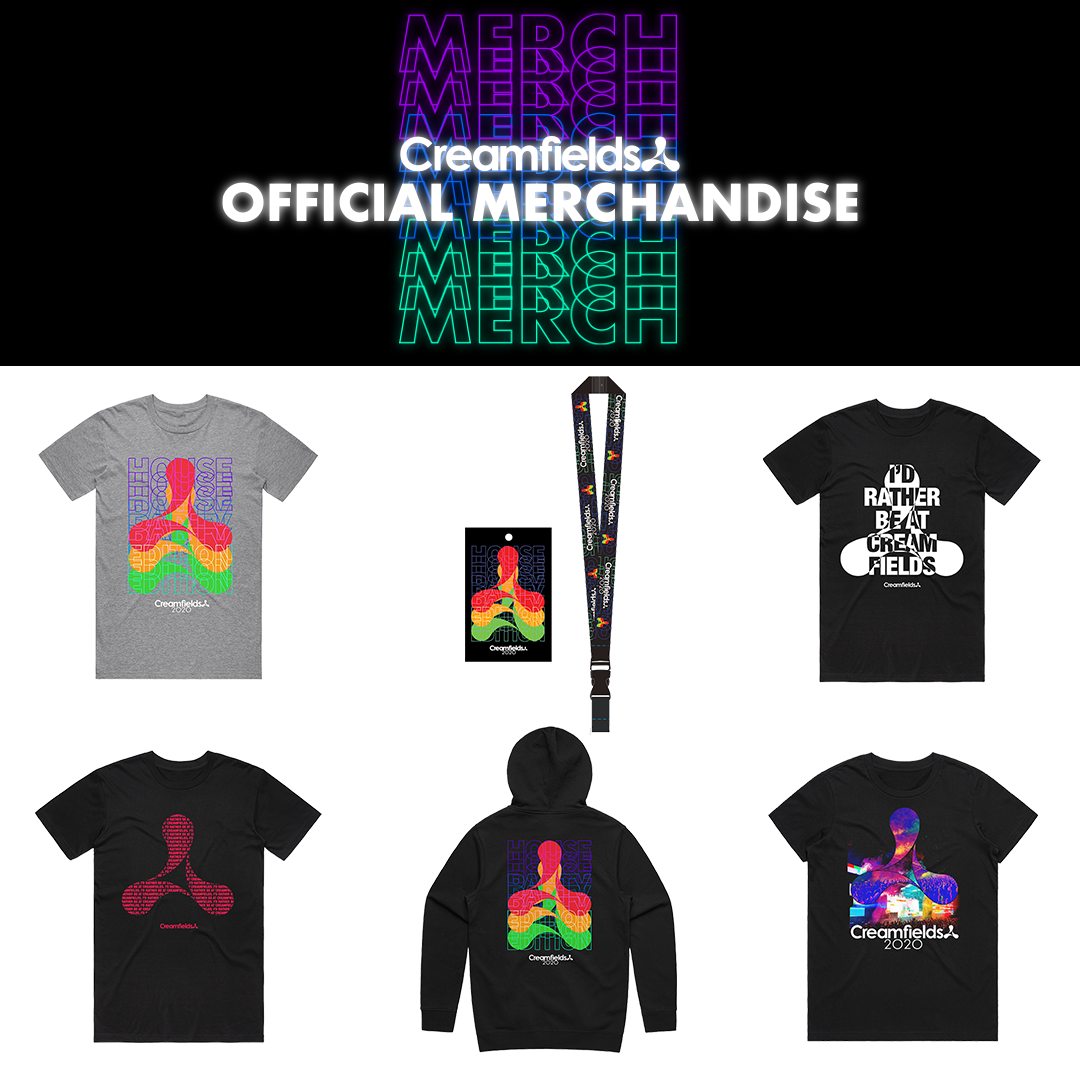 Creamfields's tweet photo. Check out the new #Creamfields2020 House Party Edition merchandise now! your purchase will be supporting mental health charity @Mindcharity with a portion of the proceeds donated.

https://t.co/vLDLFHNI1q https://t.co/FMBPwgLrPY