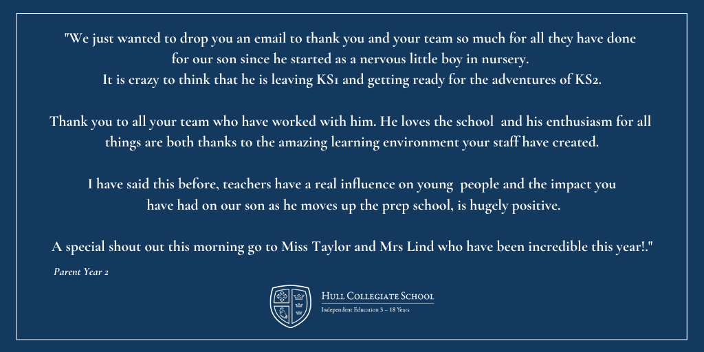 Tranby_school's tweet photo. Here is another parent testimonial. We really value your feedback.
#HCSparentfeedback #HCStogether #HCScommunity https://t.co/UnHnqrbfoP