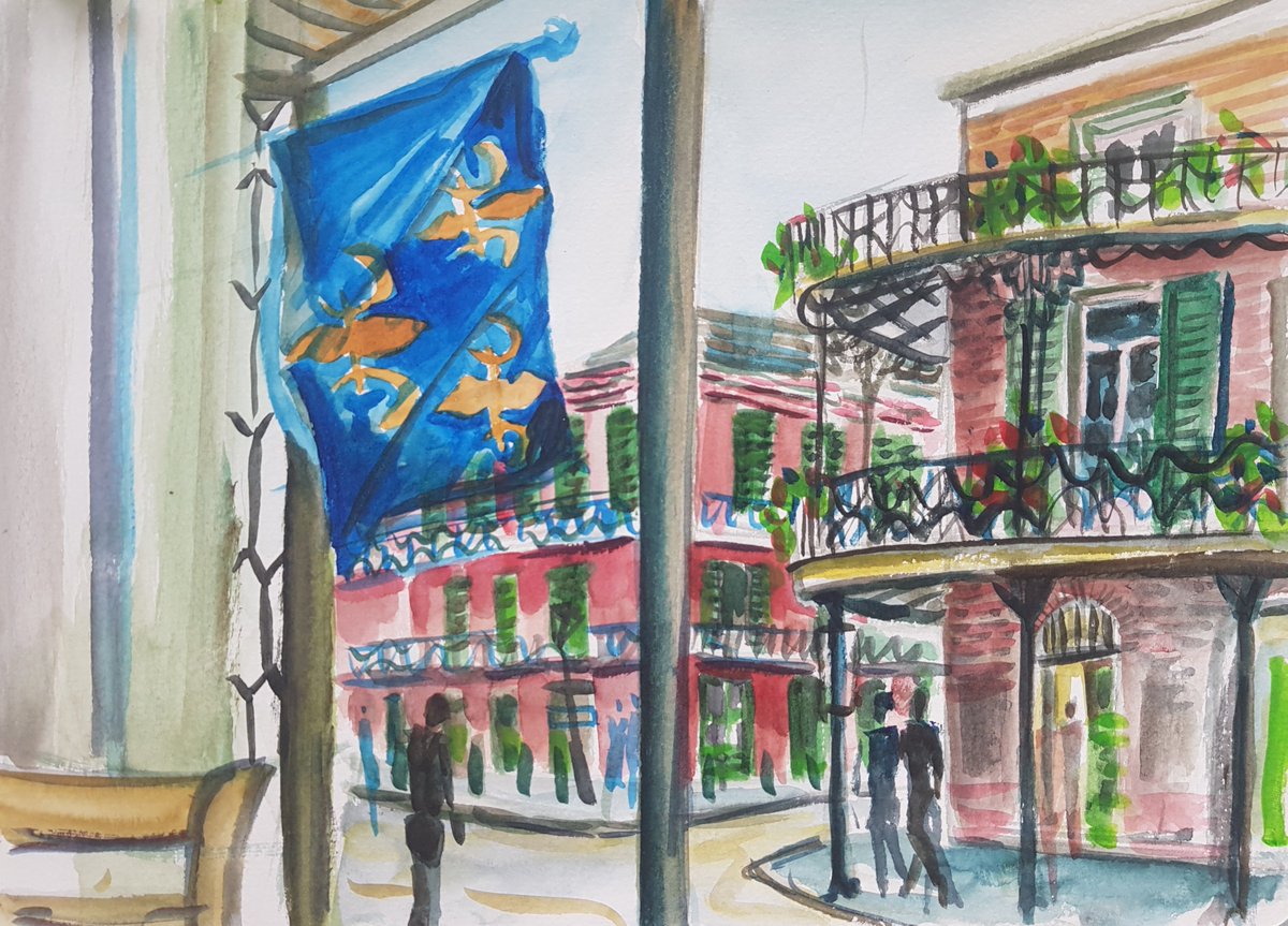 19/08/04Afternoon/Evening in  #NOLA. Walked around the French Quarter, Jackson Square, and beside the Mississippi. Struck by NOLA’s ever present beauty, pleasures and pain. A magic and mystical place. Dramatic, stunning, shocking.  #MLB  #DiamondsOnCanvas  #AndyBrown