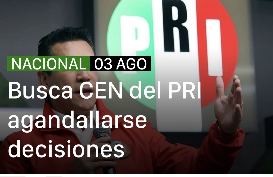 cmontenegrov's tweet photo. Las determinaciones sobre candidaturas en el próximo proceso electoral 2021 serán centrales y los gobernadores priístas tendrán que negociar con ⁦@alitomorenoc⁩ Así es la cosa o entendí mal? ⁦@ChuyValdesP⁩ ⁦@CinthiaVL⁩ ⁦@QuirinoOC⁩ ⁦@alejandromurat⁩ https://t.co/BL057cwCEh
