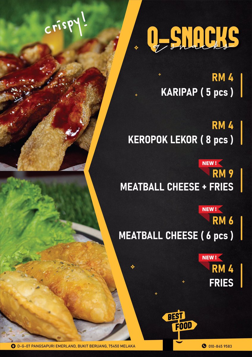 qcafemelaka's tweet photo. Hi Q-ute! 🤗✨

GOOD NEWS! IT'S FINALLY COMING!! OUR NEW MENU!! 🎉📣 

For all vegetarians out there, you don’t have to worry on what to eat at our restaurant anymore 😎 Our veggie burger 🍔and wrap 🌯are here for you!! 

#qres #qute #qdelivery https://t.co/93THwQF7yM