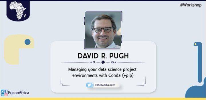 PythonCameroun's tweet image. The second Workshop :&quot;Managing your data sciences projection environnements with conda&quot; by David Pugh  ( @TheSandyCoder ). With #PyConAfrica20  we are so  #PyExciting in #Python  #Cameroon #Community #pycm