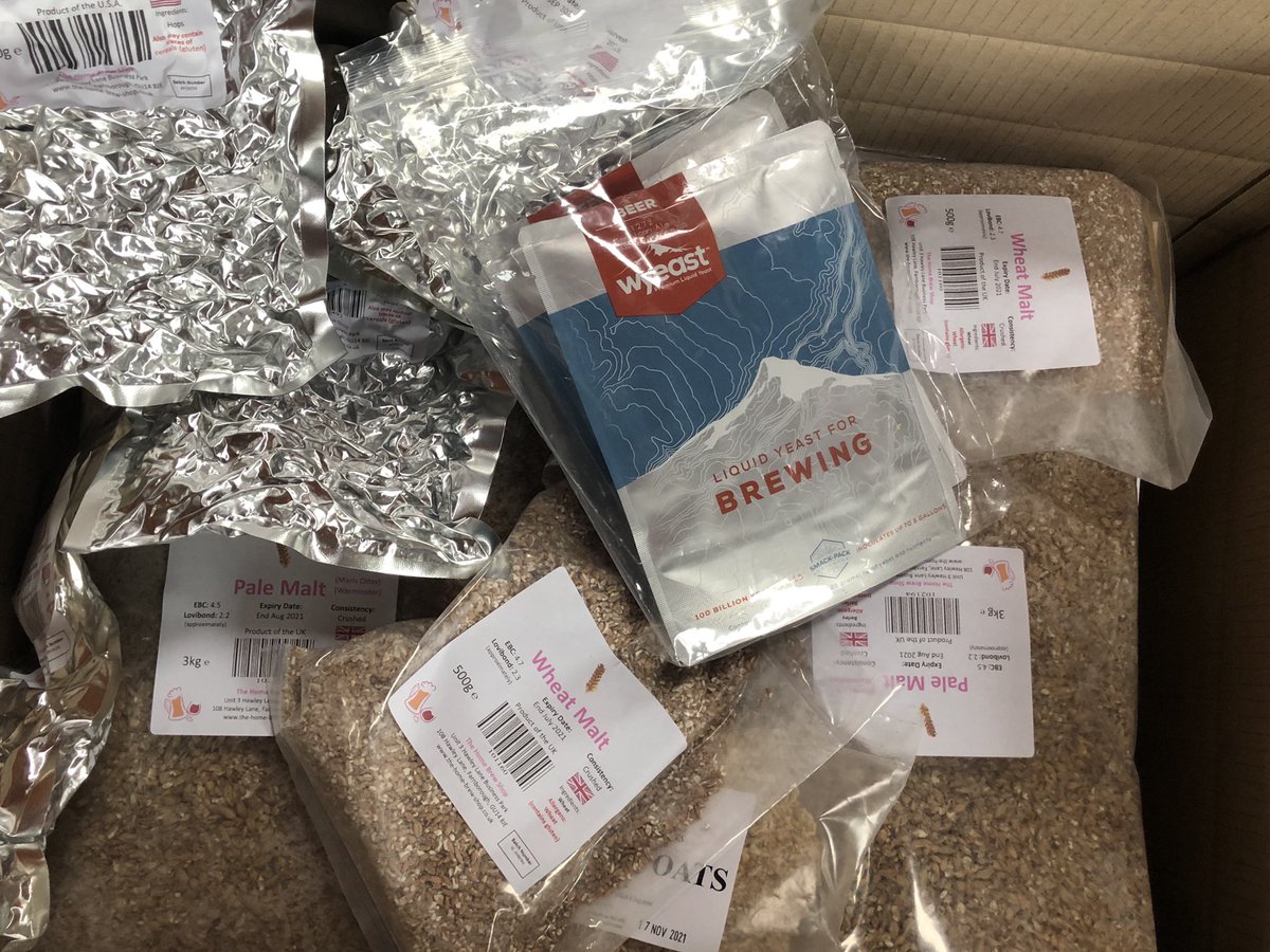 nickscroggie's tweet photo. So my home brewing just got serious... big box from @TheHomeBrewShop just arrived! @Moogthurso I may require expert assistance...#lockdownhobbies #brewdog #diydog https://t.co/iwFkgxt8Q9