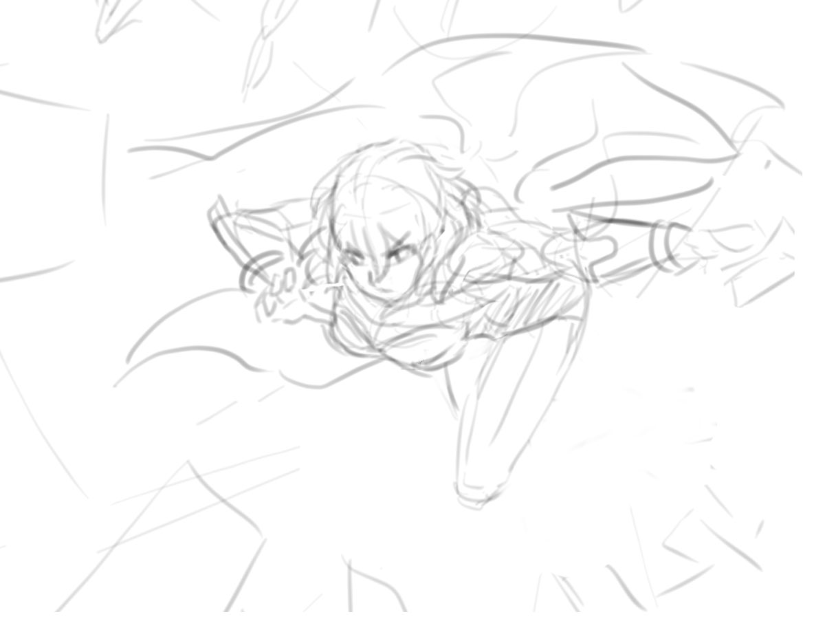 お次は大乱闘にも参戦したアイツ!!
でも構図が未だに決まらず模索中で頭痛が痛い!!あかん!! 