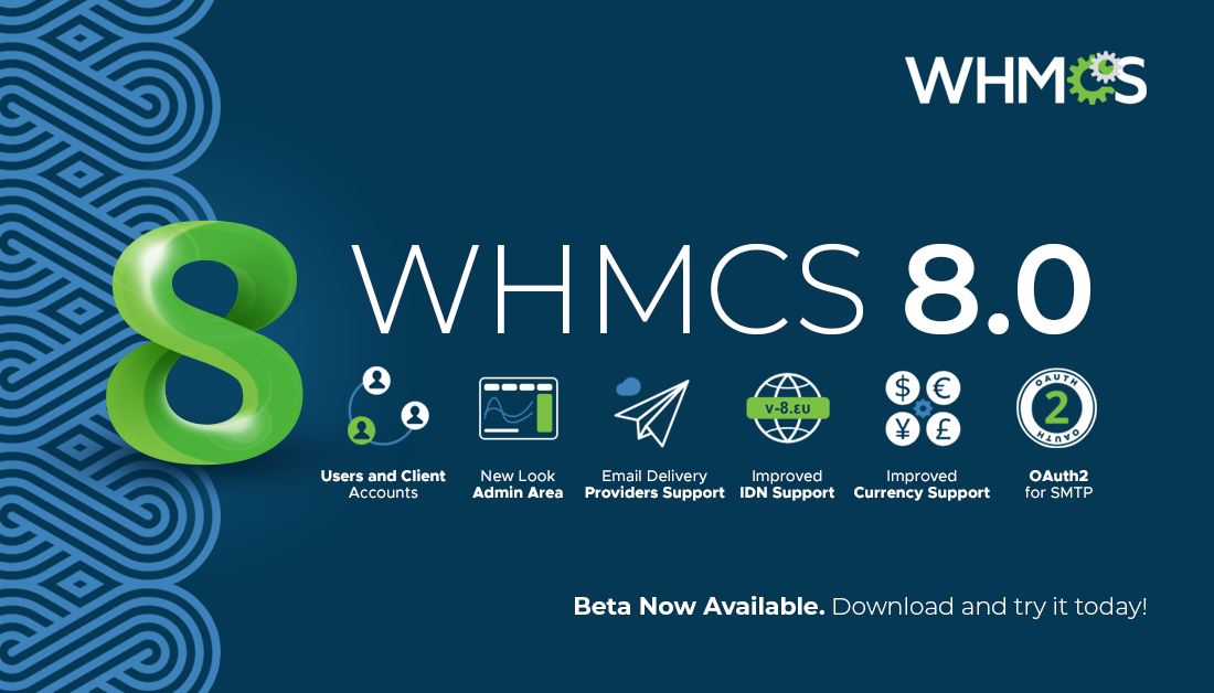 We're excited to announce the release of WHMCS 8.0 in Beta! 🙌🏼 Featuring our most highly requested open feature request in Users and Client Accounts, a New Look Admin Area and more. Learn more about WHMCS 8.0 and how to take part in the beta here 👉🏽 blog.whmcs.com/133633/whmcs-8…
