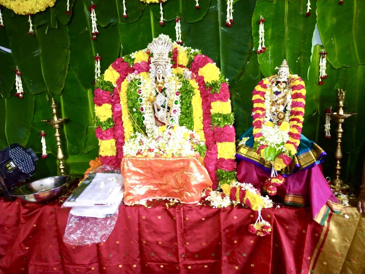 MamtaManga's tweet photo. Performed Shree Laxmi Narsimha Swamy Kalyanam at our home today. Lot of new experiences during this Corona Pandemic,one such is inviting all the guests to join us online thru Zoom n Facebook,was happy to see everyone welcoming the change. #lifeaftercorona #StaySafe #virtualbliss https://t.co/awoycCxKKj