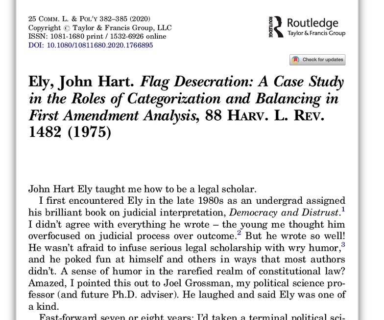 in_fieri's tweet photo. Me and John Hart Ely, doin' #flaglaw. In the new Articles That Matter issue of CommLaw&Policy. Ely is underrated IMO.
...and now back to #titleix. https://t.co/WxaELZkVA3