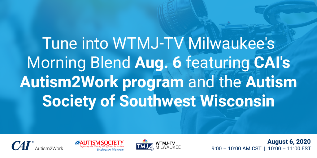 CAIMidwest's tweet photo. Hey Milwaukee! Tune in to the local The Morning Blend on @tmj4 this week to meet #CAIAutism2Work and Autism Society of Southwest Wisconsin (ASSEW)! https://t.co/YgHw3iz6pF