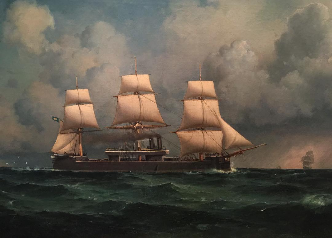 AcervoImperial's tweet photo. Navio da Marinha Imperial Brasileira, por Eduardo Martinho, 1875 https://t.co/iAV7n7dhEX