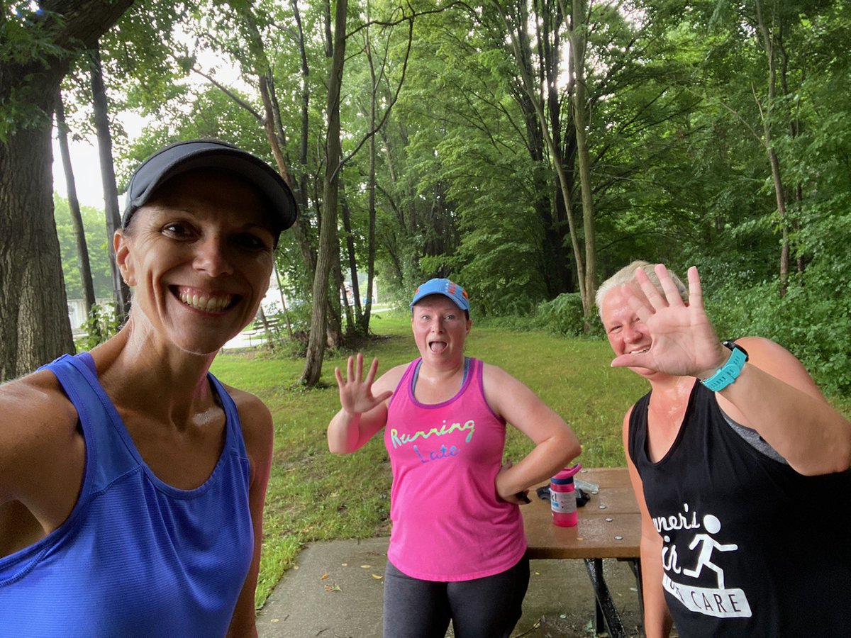 shawn_metz's tweet photo. A little rain to start but we just ran five miles. Mine and Darla’s longest run. Thanks Tracy for pushing us to get al our miles under 13 https://t.co/fR10smkuaU