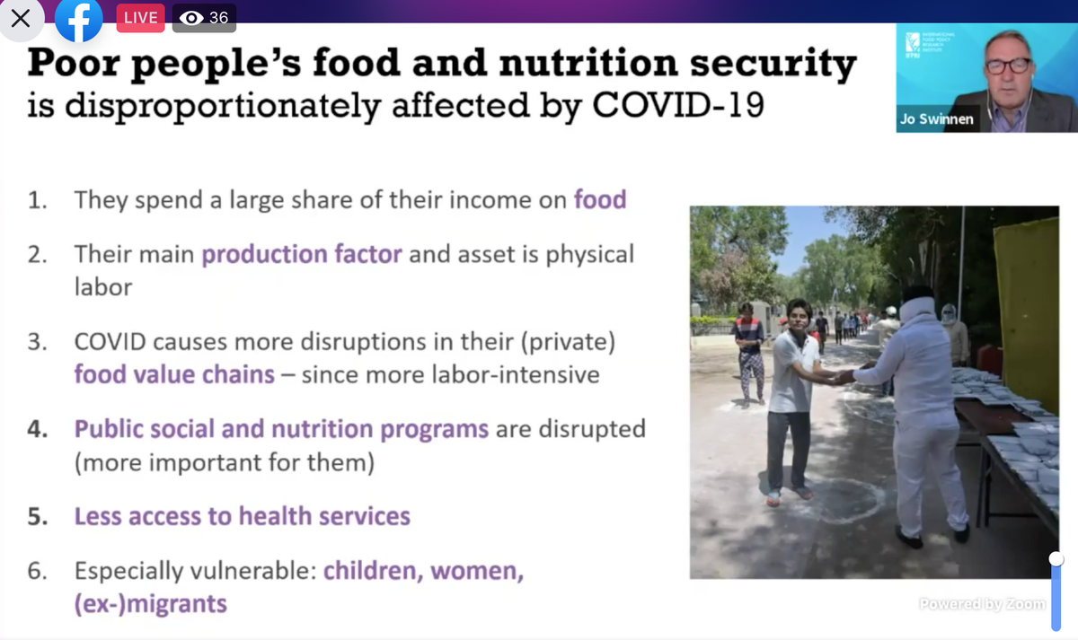 IFPRI's  @Jo_Swinnen on  #COVID19 impacts on food systems and nutrition security, with impacts on  #poverty  #IFPRIBookLaunch