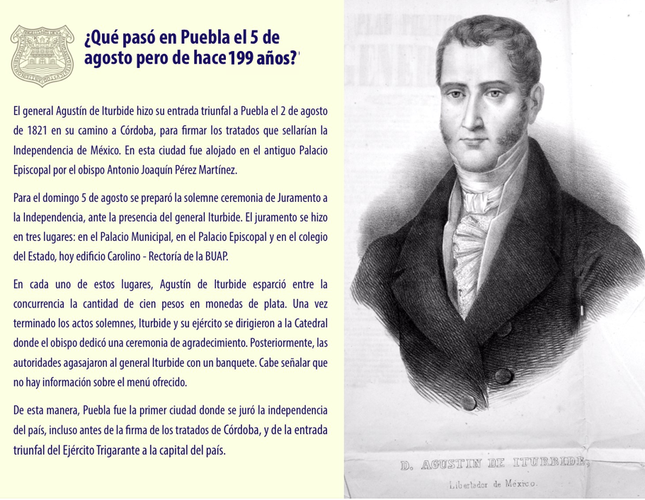 darthfab's tweet photo. El 5 de agosto de 1821 Agustín de Iturbide realizó varios juramento de la Independencia en la Ciudad de Puebla, un hecho casi olvidado en nuestra historia, 19 días antes de la firma de los Tratados de Córdoba @laredcincoradio @Salazarandreu1 https://t.co/TK6frT9mL8