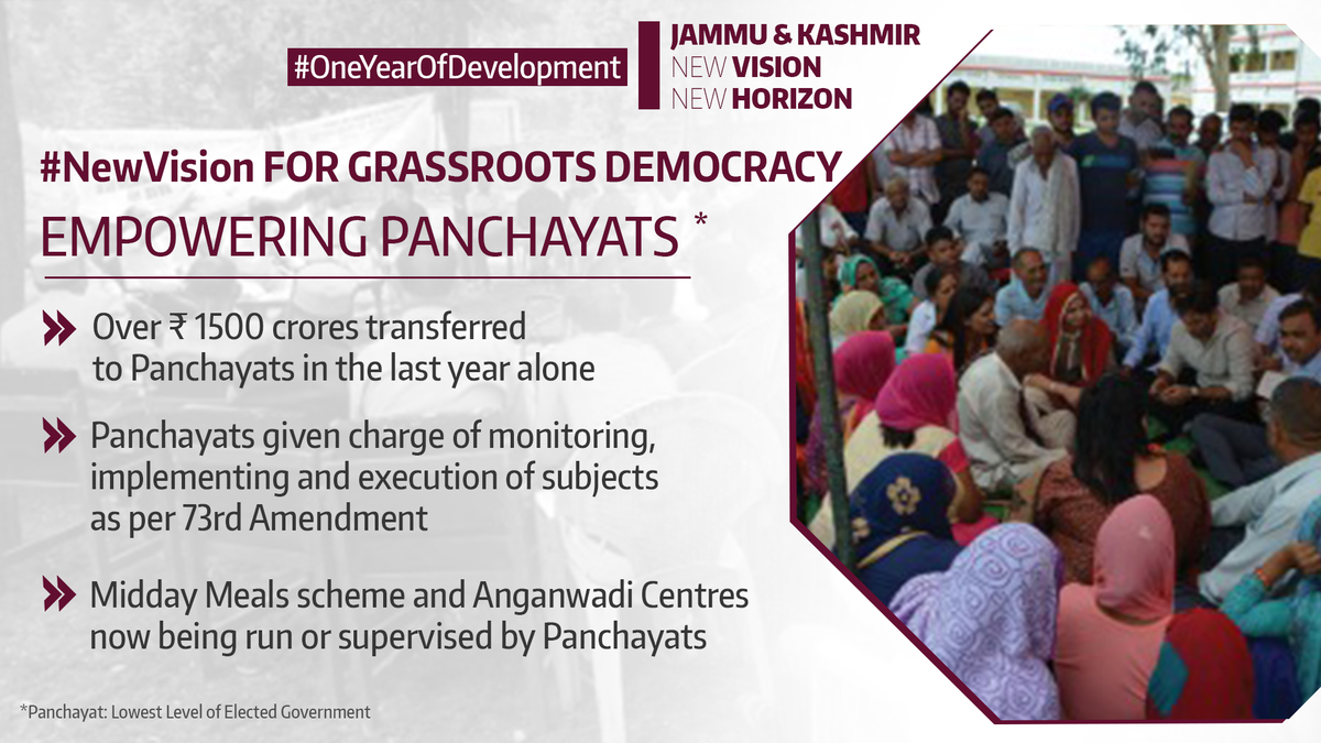 IndEmbassyBru's tweet photo. #JammuandKashmir
#Oneyearofdevelopment #NewVision #NewHorizon

#grassrootDEMOCRACY 
#backtoVillages
#empoweringPanchayats
#sensitiveadministration 

@MEAIndia @IndianDiplomacy https://t.co/99MWOwycgW