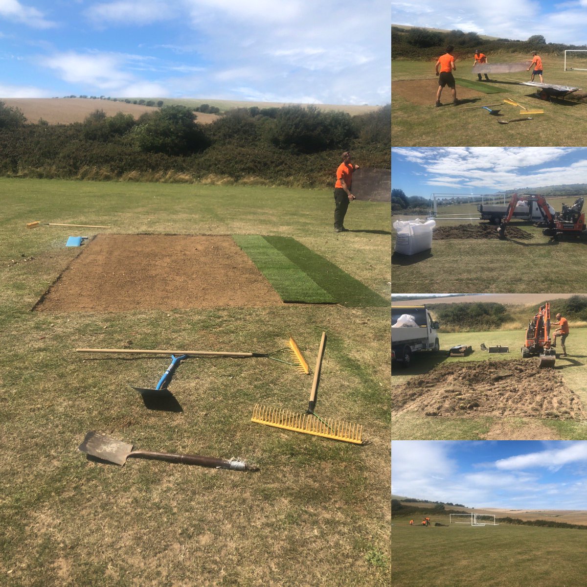 Thanks to <a href="/LtdAem/">AEM CONTRACTOR LTD</a> for the pitch renovation work today. Our <a href="/SaltdeanFCYouth/">Saltdean United FC Youth</a> teams can’t wait to be back at Hill Park for the new season.