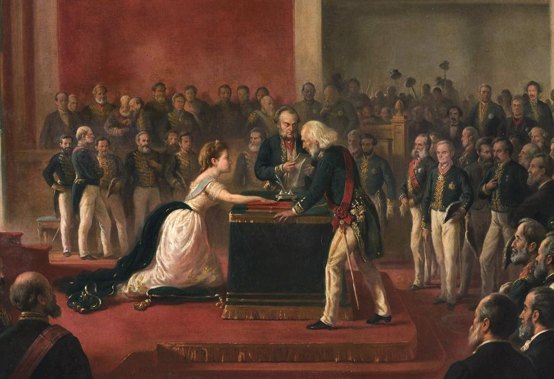 AcervoImperial's tweet photo. Juramento da Princesa Isabel como Regente do Estado e como Herdeira do Trono Brasileiro, por Victor Meirelles, 1875 https://t.co/Jg18jYnaSN