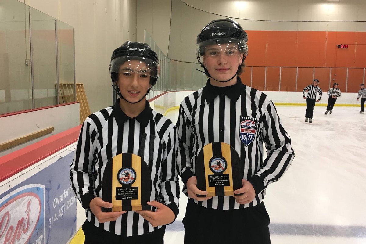 Brett and Danny were our Summer Development Program All-Stars in 2017. We mentor our young refs throughout the season and use the power of recognition and positive reinforcement to build confidence. Join our officiating family at mihoa.com. #BeARef #norefsnogames