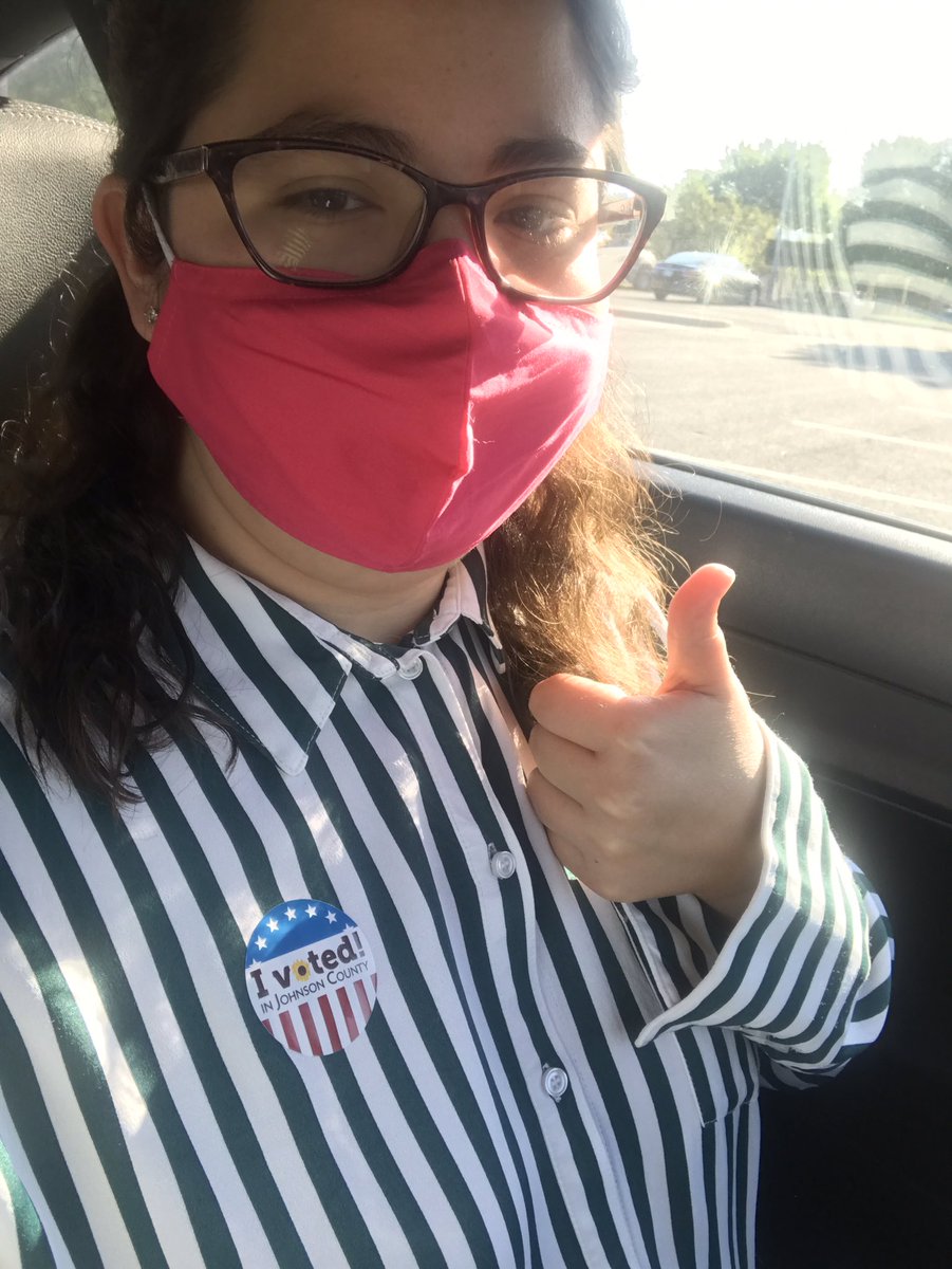 AGerminder's tweet photo. Feels good to vote (safely and quickly! With a provided stylus swag pen to keep! This is also the height of suburban voting privilege!) for candidates I believe in this November. Rooting for you, @BarbaraBollier, @sharicedavids, and @RuiXuKS. https://t.co/RG3Jze0tyV
