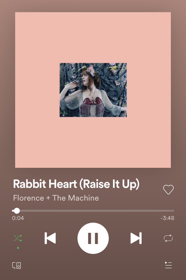 it was very kind of florence to write rabbit heart about me