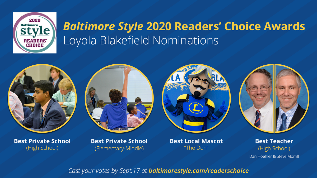 LoyolaDons's tweet photo. Don't forget to vote for us in several categories of Baltimore @StyleMagazine's 2020 Readers' Choice Awards via https://t.co/zJ6R5LyM66. Voting ends Sept. 17. #RDR https://t.co/d1eMuYr2ej