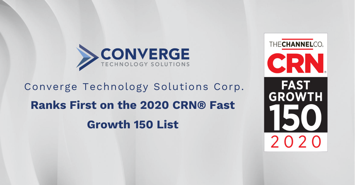 ConvergeTSC's tweet photo. #ConvergePressRelease CRN has named Converge FIRST on its 2020 Fast Growth 150 list. “We are honored to be recognized as the fastest growing company on @CRN 2020 Fast Growth 150 List. Growth has always been a core feature of our strategy.” Shaun Maine, CEO https://t.co/cAVV5KaRZ9 https://t.co/omAbvV8m7w