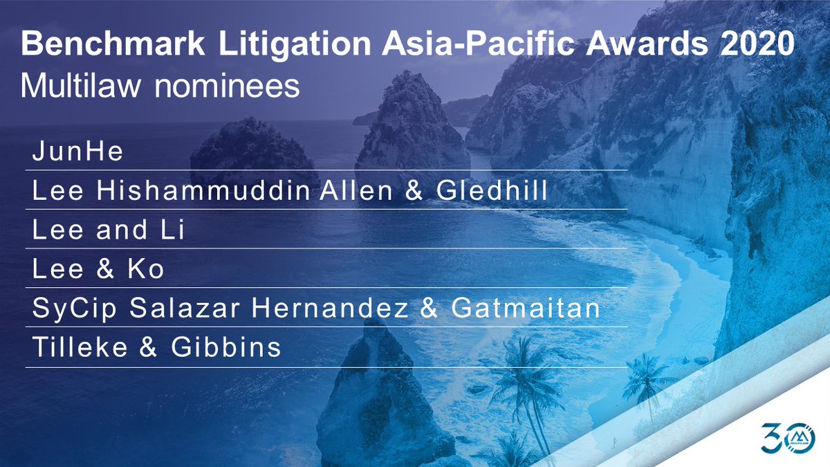 Multilaw's tweet photo. Congratulations to our member firms nominated for the sixth annual @BenchLitigation Asia-Pacific #Awards! Winners will be announced 24 September โฒ๏ธ๐
You can view the nominees and awards categories in full, here: https://t.co/HzHdWHuTM3
#Multilaw #GlobalExpertiseLocalInsight https://t.co/9FOG53fOSd
