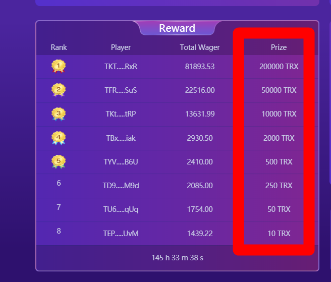 Congras to this bro .he is the  winner of last give away!
The bonous is 10000 #TRX 

BTW  who will be the winner of today's leaderboard!

Come and invite your friends to follow Win the leaderboard Prize !

The leaderboard  bonous is 200000 #TRX 

Win on tronxdapp.io