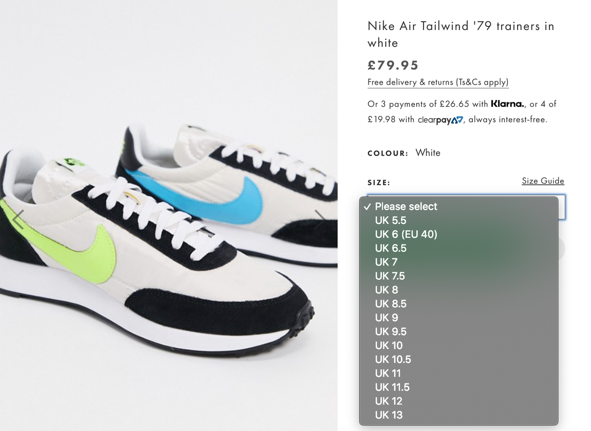 nike air tailwind 79 asos
